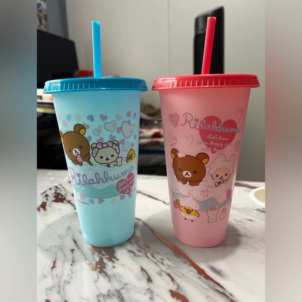 Rilakkuma Blue and Pink Tumbler Set Round1 Exclusive